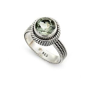 Samuel B. Silver 2.50 Ct. Tw. Green Amethyst Ring NEW